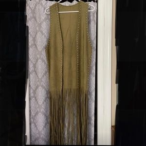 Western Suede Fringe Vest